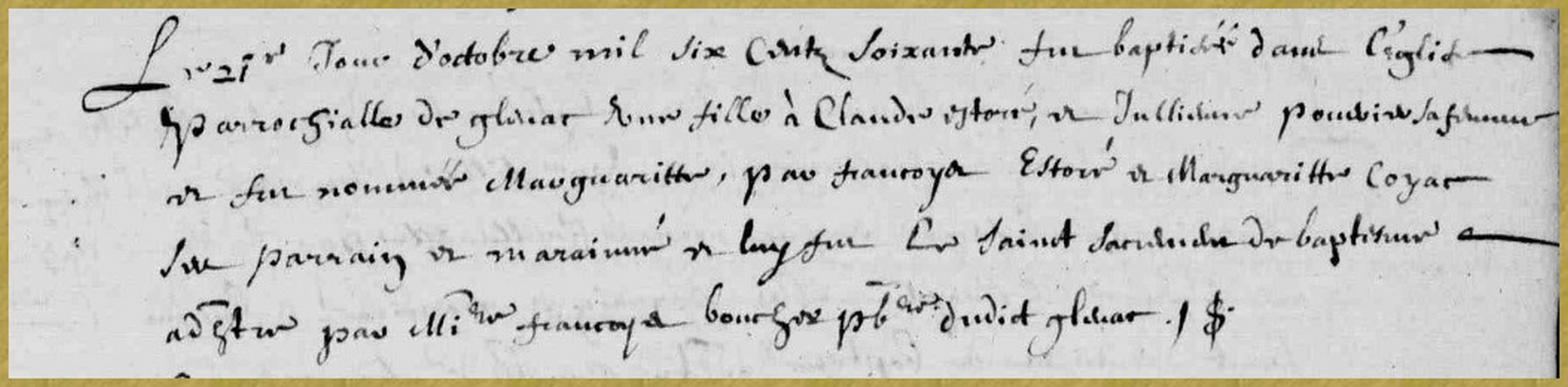 Naissance de Marguerite ETHORÉ - 